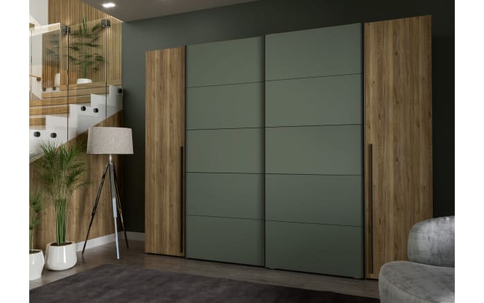 Kleiderschrank Narago, Mauvelle Eiche-Nachbildung/salbeifarbig, 270,3 x 210,5 cm-04