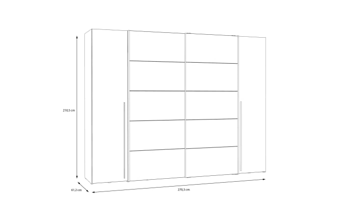 Kleiderschrank Narago, Mauvelle Eiche-Nachbildung/salbeifarbig, 270,3 x 210,5 cm-10