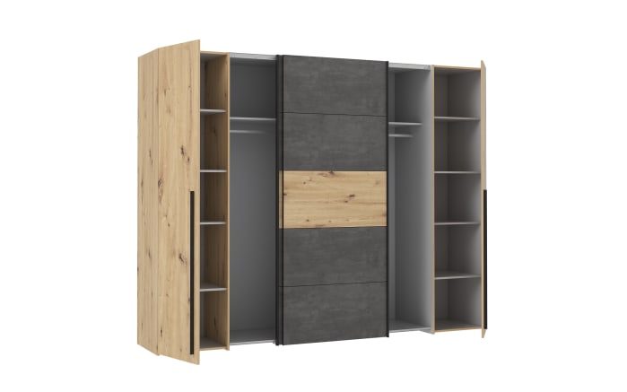 Kleiderschrank Narago, Artisan Eiche-Nachbildung/dunkelgrau, 270,3 x 210,5 cm-06