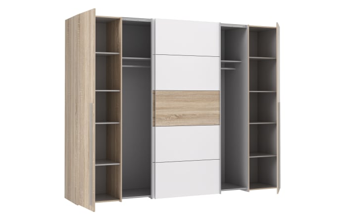 Kleiderschrank Narago, Sonoma Eiche-Nachbildung/weiß, 270,3 x 210,5 cm-05