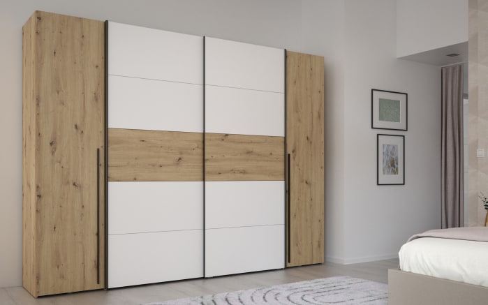 Kleiderschrank Narago, Artisan Eiche-Nachbildung/weiß, 270,3 x 210,5 cm-01