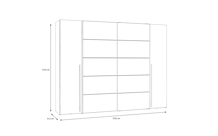 Kleiderschrank Narago, Artisan Eiche-Nachbildung/weiß, 270,3 x 210,5 cm-06