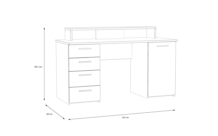 Schreibtisch Net106, Artisan Eiche Nachbildung/salbei-08