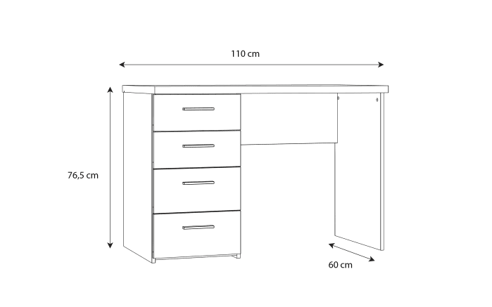 Schreibtisch Net106, Sandeiche Nachbildung-09