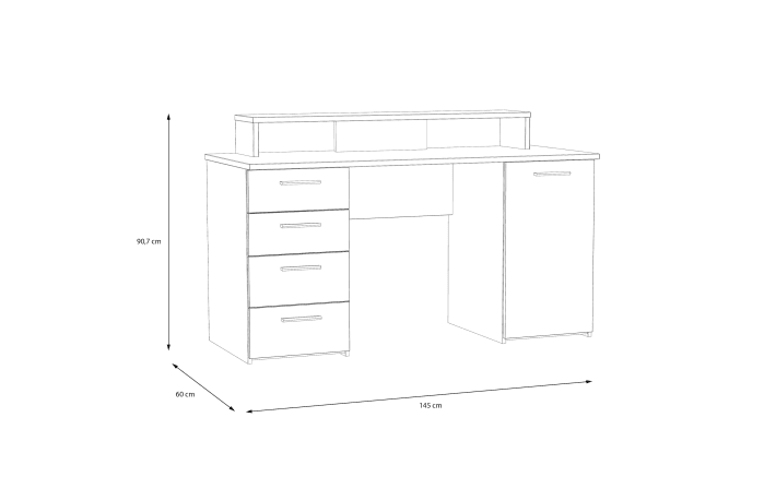 Schreibtisch Net106, Artisan Eiche Nachbildung/hellgrau-08