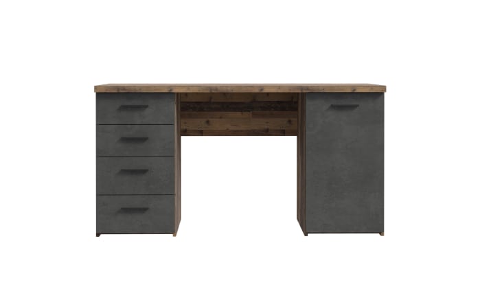 Schreibtisch Net106, Old Wood-Nachbildung/Beton-Nachbildung-04