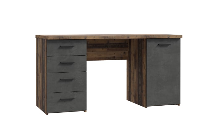 Schreibtisch Net106, Old Wood-Nachbildung/Beton-Nachbildung-03