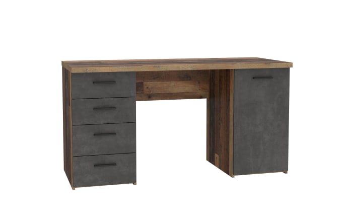 Schreibtisch Net106, Old Wood-Nachbildung/Beton-Nachbildung-06