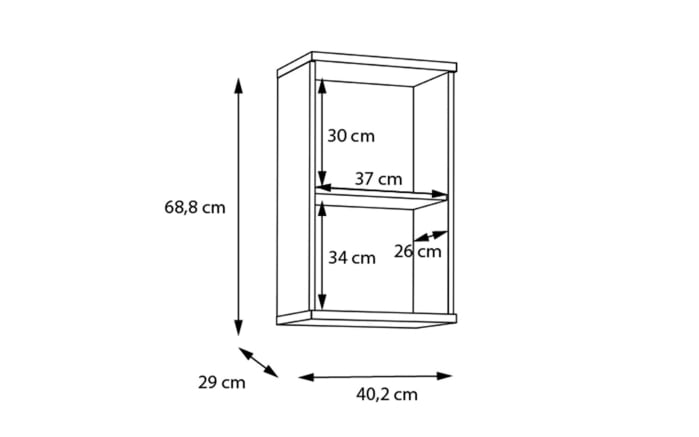 Hängeschrank Veris, Artisan Eiche-Nachbildung/grau-07