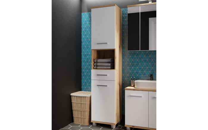 Hochschrank Veris, Artisan Eiche-Nachbildung/grau-03