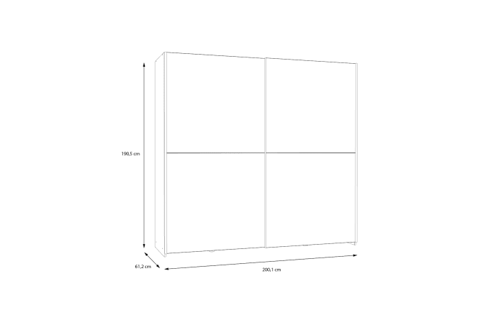 Kleiderschrank Schach&matt, Puccini Eiche-Nachbildung/weiß, 200,1 x 190,5 cm-06