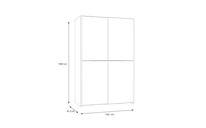 Kleiderschrank Schach&matt, weiß, 120,1 x 190,5 cm-06