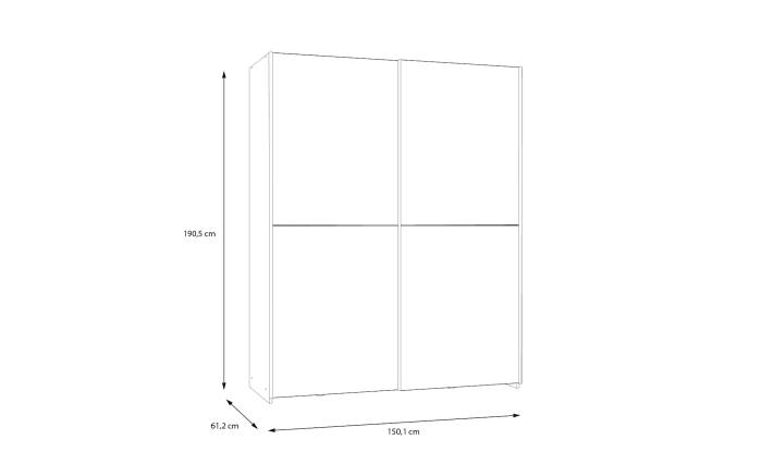 Kleiderschrank Schach&matt, weiß, 150,1 x 190,5 cm-06