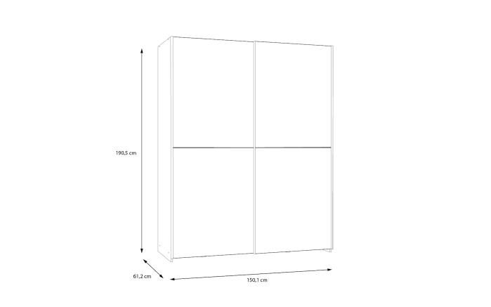 Kleiderschrank Schach&matt, Puccini Eiche-Nachbildung/weiß, 150,1 x 190,5 cm-07