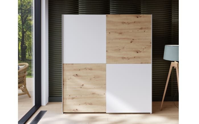 Kleiderschrank Schach&matt, Artisan Eiche-Nachbildung/weiß, 170,3 x 190,5 cm-01