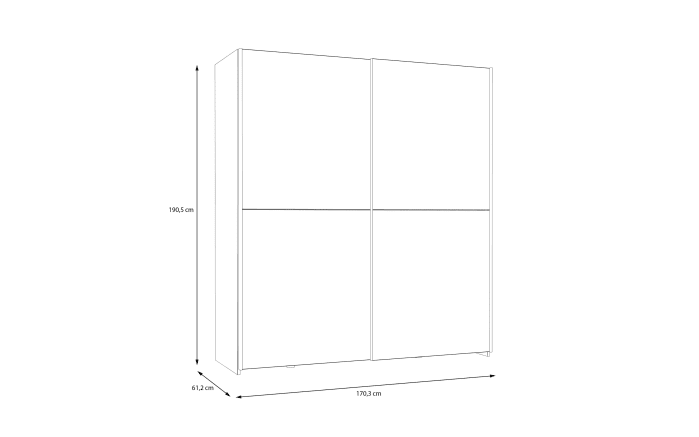 Kleiderschrank Schach&matt, Artisan Eiche-Nachbildung/weiß, 170,3 x 190,5 cm-06