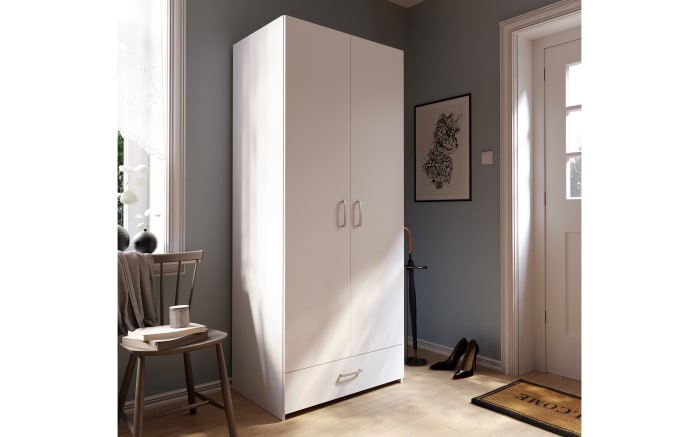 Kleiderschrank Econobox, weiß, 79,7 x 190,5 cm-01