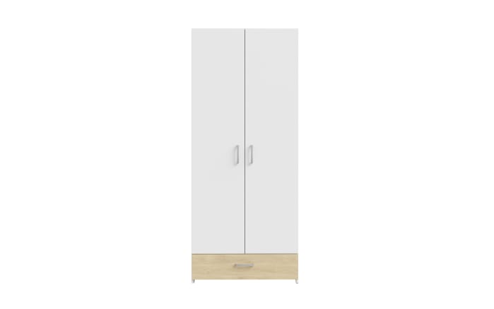 Kleiderschrank Econobox, Puccini Eiche-Nachbildung/weiß, 79,7 x 190,5 cm-03