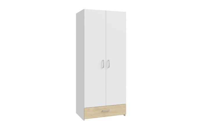 Kleiderschrank Econobox, Puccini Eiche-Nachbildung/weiß, 79,7 x 190,5 cm-02