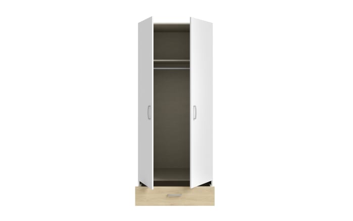 Kleiderschrank Econobox, Puccini Eiche-Nachbildung/weiß, 79,7 x 190,5 cm-05
