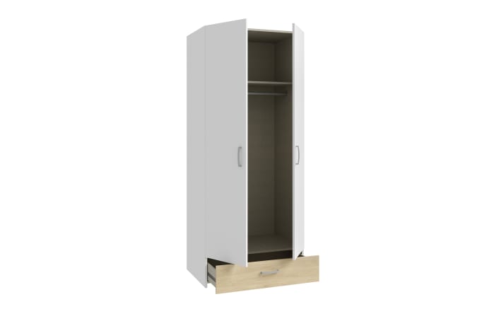 Kleiderschrank Econobox, Puccini Eiche-Nachbildung/weiß, 79,7 x 190,5 cm-04