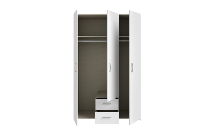 Kleiderschrank Econobox, weiß, 119,4 x 190,5 cm-05