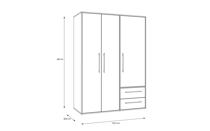Kleiderschrank Mokkaris, weiß, 144,4 x 200,1 cm-06
