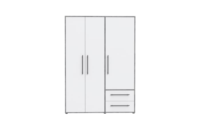 Kleiderschrank Mokkaris, weiß/grau, 144,4 x 200,1 cm-03