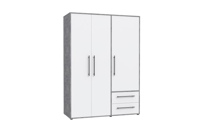 Kleiderschrank Mokkaris, weiß/grau, 144,4 x 200,1 cm-02