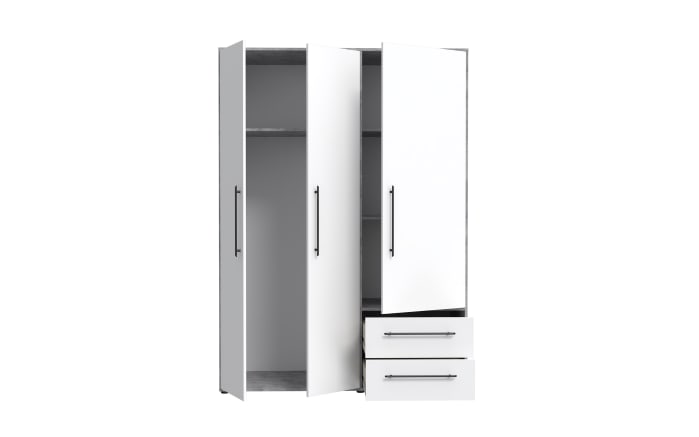 Kleiderschrank Mokkaris, weiß/grau, 144,4 x 200,1 cm-05
