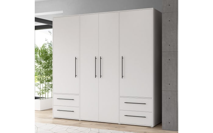 Kleiderschrank Mokkaris, weiß, 205,9 x 200,1 cm-01