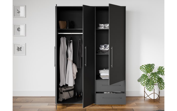 Kleiderschrank Mokkaris, schwarz, 144,4 x 200,1 cm-04