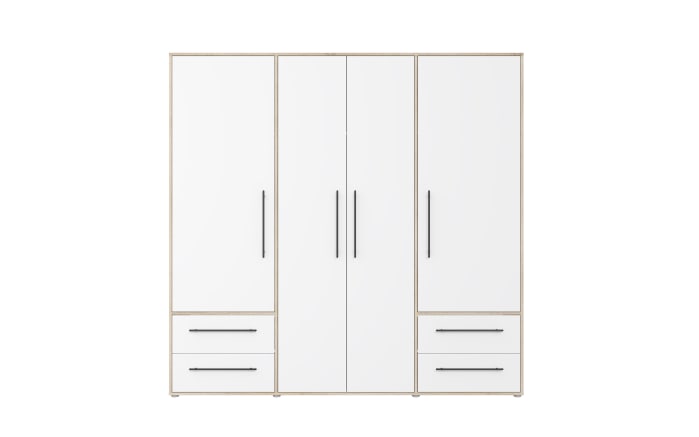 Kleiderschrank Mokkaris, Sonoma Eiche-Nachbildung/weiß, 205,9 x 200,1 cm-03