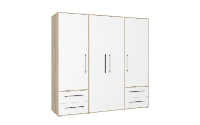 Kleiderschrank Mokkaris, Sonoma Eiche-Nachbildung/weiß, 205,9 x 200,1 cm-02