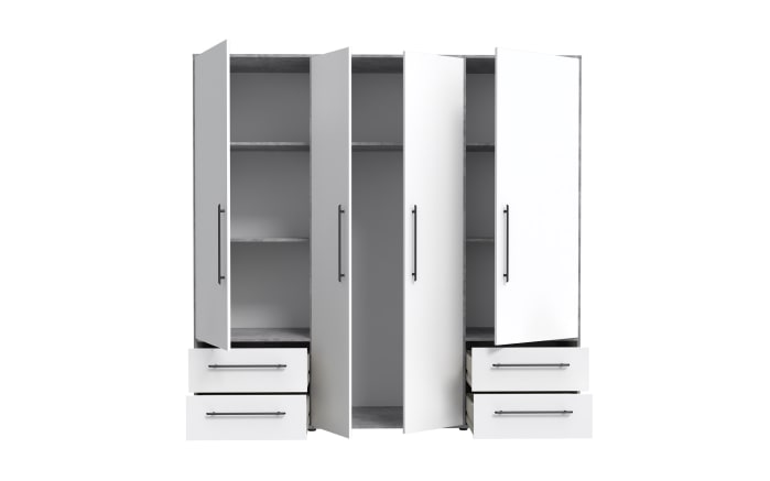 Kleiderschrank Mokkaris, weiß/grau, 205,9 x 200,1 cm-05