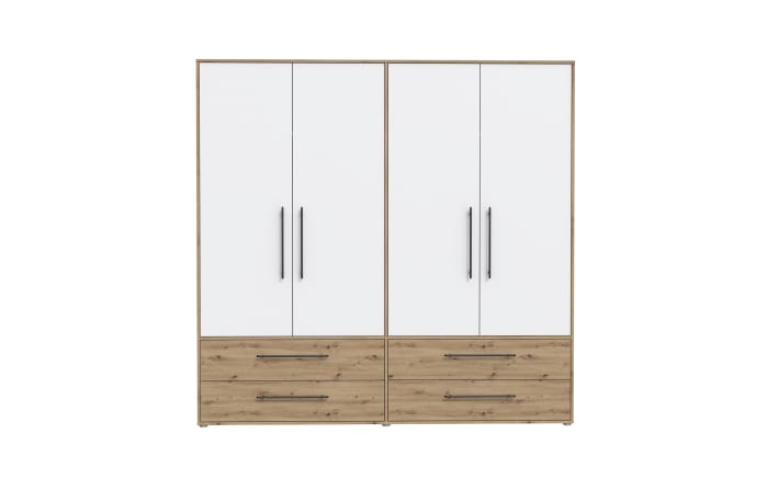 Kleiderschrank Mokkaris, Artisan Eiche-Nachbildung/Weiß, 205,9 x 200,1 cm-03