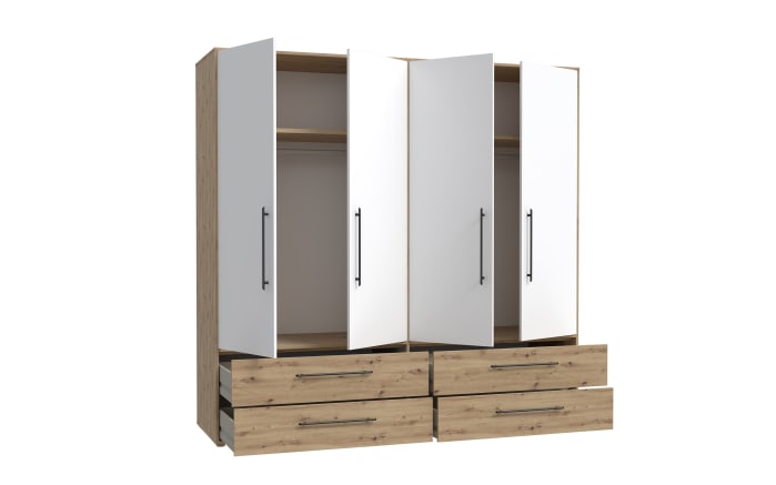 Kleiderschrank Mokkaris, Artisan Eiche-Nachbildung/Weiß, 205,9 x 200,1 cm-05