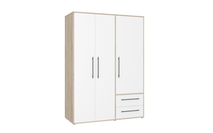 Kleiderschrank Mokkaris, Sonoma Eiche-Nachbildung/weiß, 144,4 x 200,1 cm-02