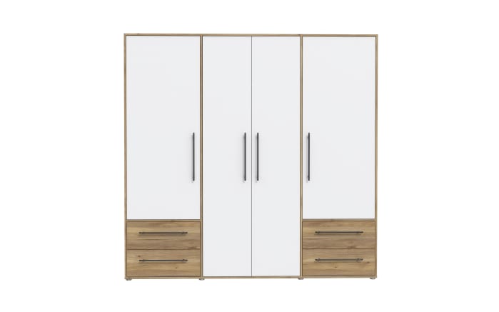 Kleiderschrank Mokkaris, Mauvella Eiche-Nachbildung/weiß, 205,9 x 200,1 cm-03