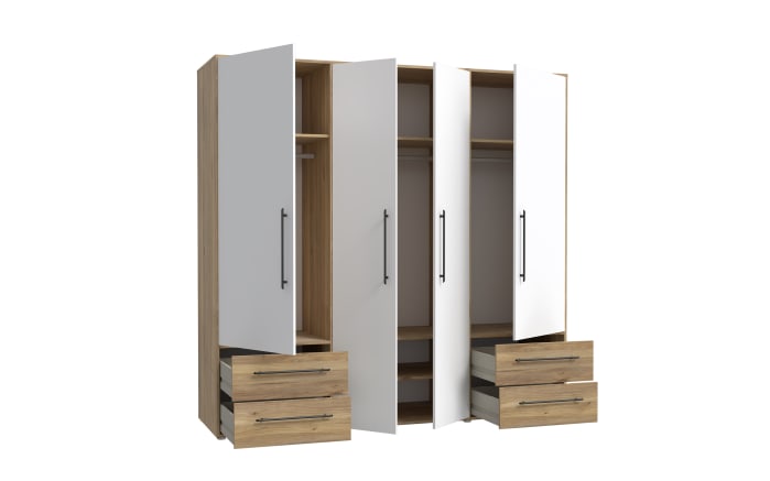 Kleiderschrank Mokkaris, Mauvella Eiche-Nachbildung/weiß, 205,9 x 200,1 cm-04