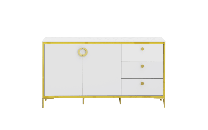 Kommode Golden 2, weiß/goldfarbig, 159,2 cm-06