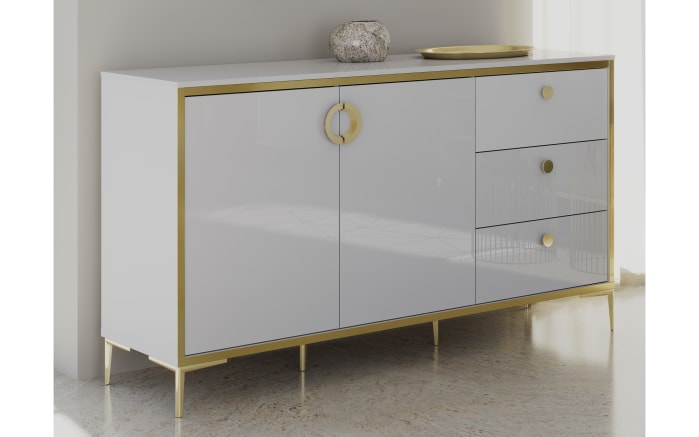 Kommode Golden 2, weiß/goldfarbig, 159,2 cm-02