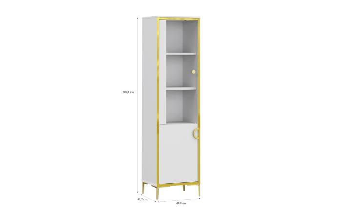 Glasvitrine Golden 2, weiß/goldfarbig, 49,8 cm-06