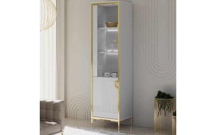 Glasvitrine Golden 2, weiß/goldfarbig, 49,8 cm-03