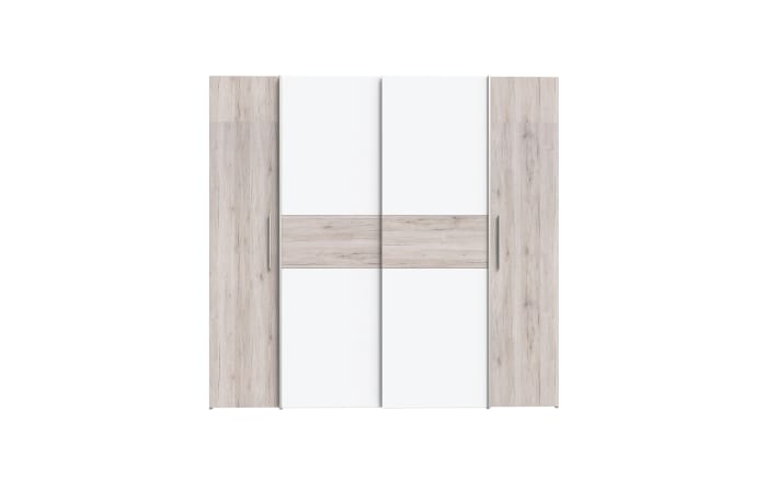 Kleiderschrank Kalixtus, Sandeiche-Nachbildung/weiß, 200 x 190,5 cm-03