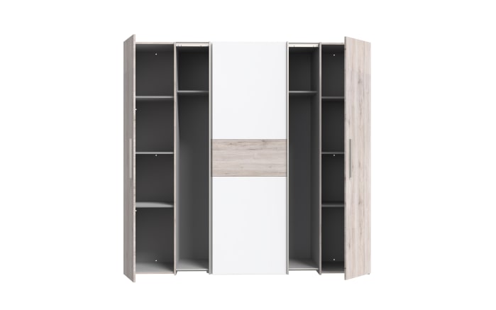 Kleiderschrank Kalixtus, Sandeiche-Nachbildung/weiß, 200 x 190,5 cm-05
