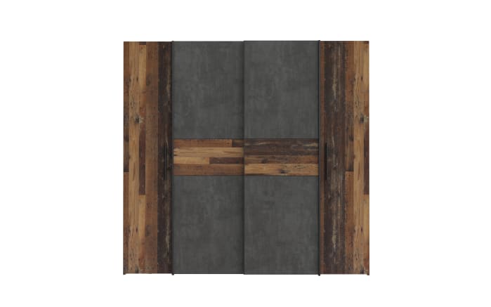 Kleiderschrank Kalixtus, Old Wood-Nachbildung/Beton-Nachbildung, 200 x 190,5 cm-03