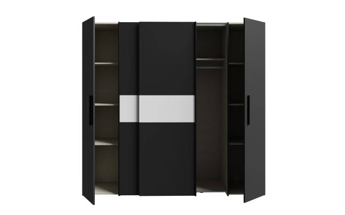 Kleiderschrank Kalixtus, schwarz/weiß, 200 x 190,5 cm-04