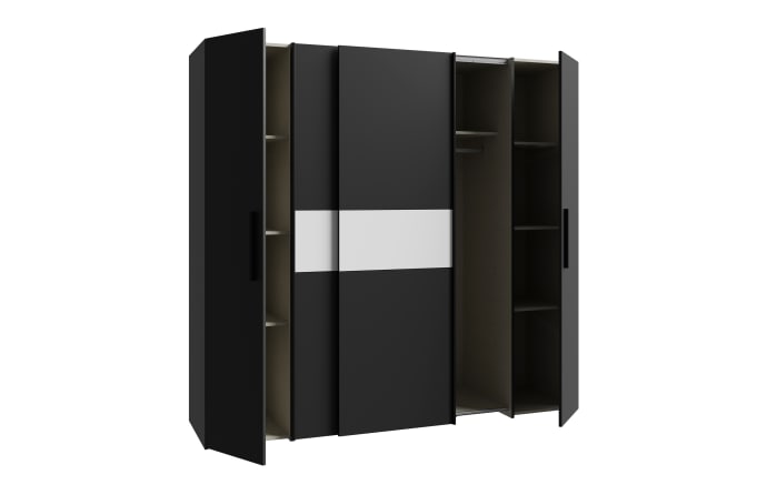 Kleiderschrank Kalixtus, schwarz/weiß, 200 x 190,5 cm-05