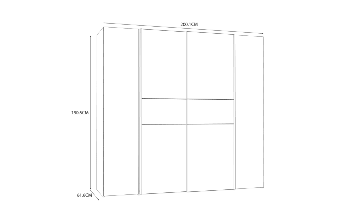 Kleiderschrank Kalixtus, Artisan Eiche-Nachbildung/weiß, 200 x 190,5 cm-07